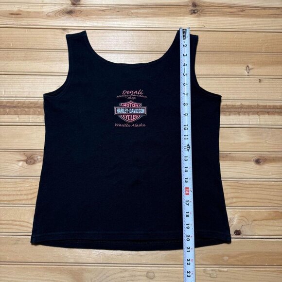 Vintage 2005 Harley Davidson Denali Wasilla Alaska Floral Edgy Tank Top - Medium - Picture 8 of 8
